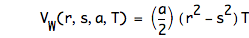 function(V_W,r,s,a,T)=[a/2]*[r^2-s^2]*T