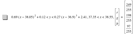0.6899999999999999*[x-38.05]^2+0.12<y<0.27*[x-36.9]^3+2.41,37.35<x<38.55,vector(r,g,b)=vector(249/255,198/255,97/255)