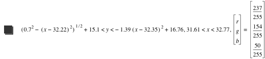 [0.7^2-[x-32.22]^2]^(1/2)+15.1<y<-(1.39*[x-32.35]^2)+16.76,31.61<x<32.77,vector(r,g,b)=vector(237/255,154/255,50/255)