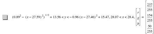 [0.89^2-[x-27.59]^2]^(1/2)+13.56<y<-(0.96*[x-27.46]^2)+15.47,28.07<x<28.4,vector(r,g,b)=vector(237/255,154/255,50/255)