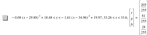 -(0.08*[x-29.88]^3)+18.48<y<-(1.61*[x-34.96]^2)+19.97,33.26<x<33.6,vector(r,g,b)=vector(205/255,81/255,28/255)