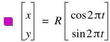 vector(x,y)=R*vector(cos(2*pi*t),sin(2*pi*t))
