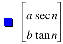 vector(a*sec(n),b*tan(n))