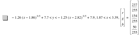 -(1.26*[x-1.86]^0.5)+7.7<y<-(1.25*[x-2.82]^0.5)+7.9,1.87<x<3.39,vector(r,g,b)=vector(237/255,154/255,50/255)