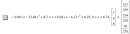 -(0.06*[x-12.66]^2)+6.7<y<0.04*[x-6.27]^2+6.25,8<x<8.74,vector(r,g,b)=vector(237/255,154/255,50/255)