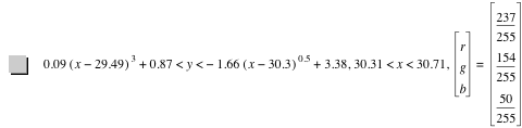 0.09*[x-29.49]^3+0.87<y<-(1.66*[x-30.3]^0.5)+3.38,30.31<x<30.71,vector(r,g,b)=vector(237/255,154/255,50/255)