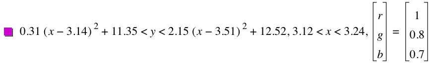 0.31*[x-3.14]^2+11.35<y<2.15*[x-3.51]^2+12.52,3.12<x<3.24,vector(r,g,b)=vector(1,0.8,0.7)